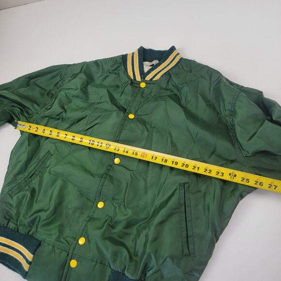 Vintage 90s West Wind Varsity Bomber Satin Jacket Mens L Greenbay Packer‎ Colors - Picture 4 of 11